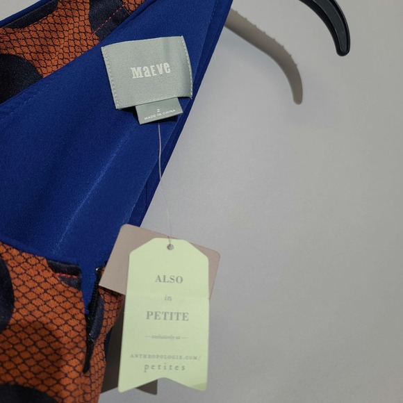 Anthropologie Maeve Cross Back Polka Dot Dress Size 2 NWT - Picture 5 of 6